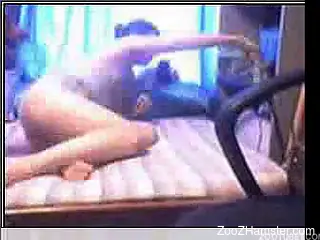 Crazy home zoophilia between a wife and her dog