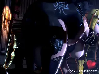 Slutty 3D blonde getting fucked by a demonic beast