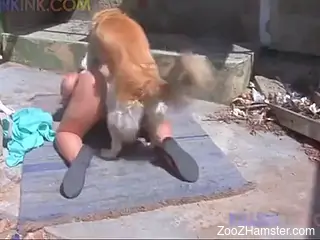 Chubby babe getting fucked on all fours and outdoors