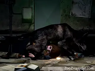 3D bestiality porn featuring a hot video game babe