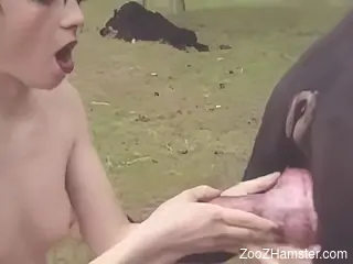 Brunette fucks another brunette and a sexy dog