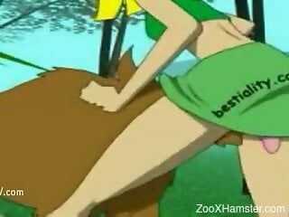 3D zoophilic porno scene featuring a horny brown beast