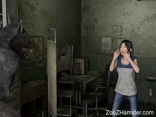 Japanese 18+ teen fucking some sorta monster in spooky XXX