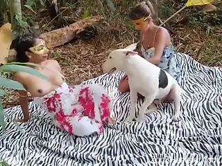 Hot babes are going to fuck beautiful dogs here