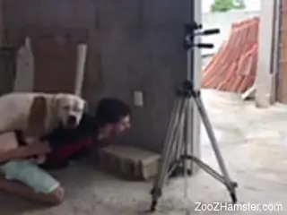 Guy cannot wait to let this animal nut in his ass