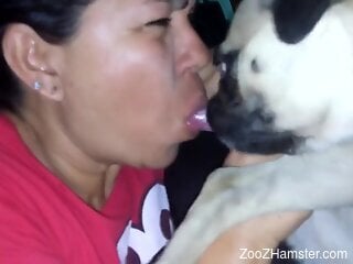 Aroused amateur filmed giving blowjob to a dog