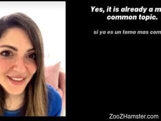 Aroused woman likes talking about her zoophilia sex life