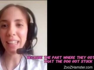 Cam girl likes to stream zoophilia porn to feed her lustful mind