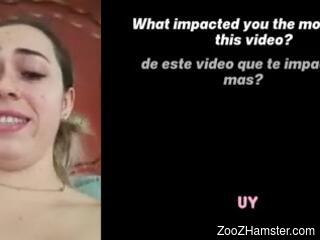 Sexy slut loves watching her best friend fucking with a dog