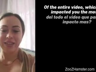 Fine slut talks about her desire to feel animal cocks in her w...