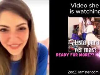 Fine cam slut loves watching dog porn scenes on live cam